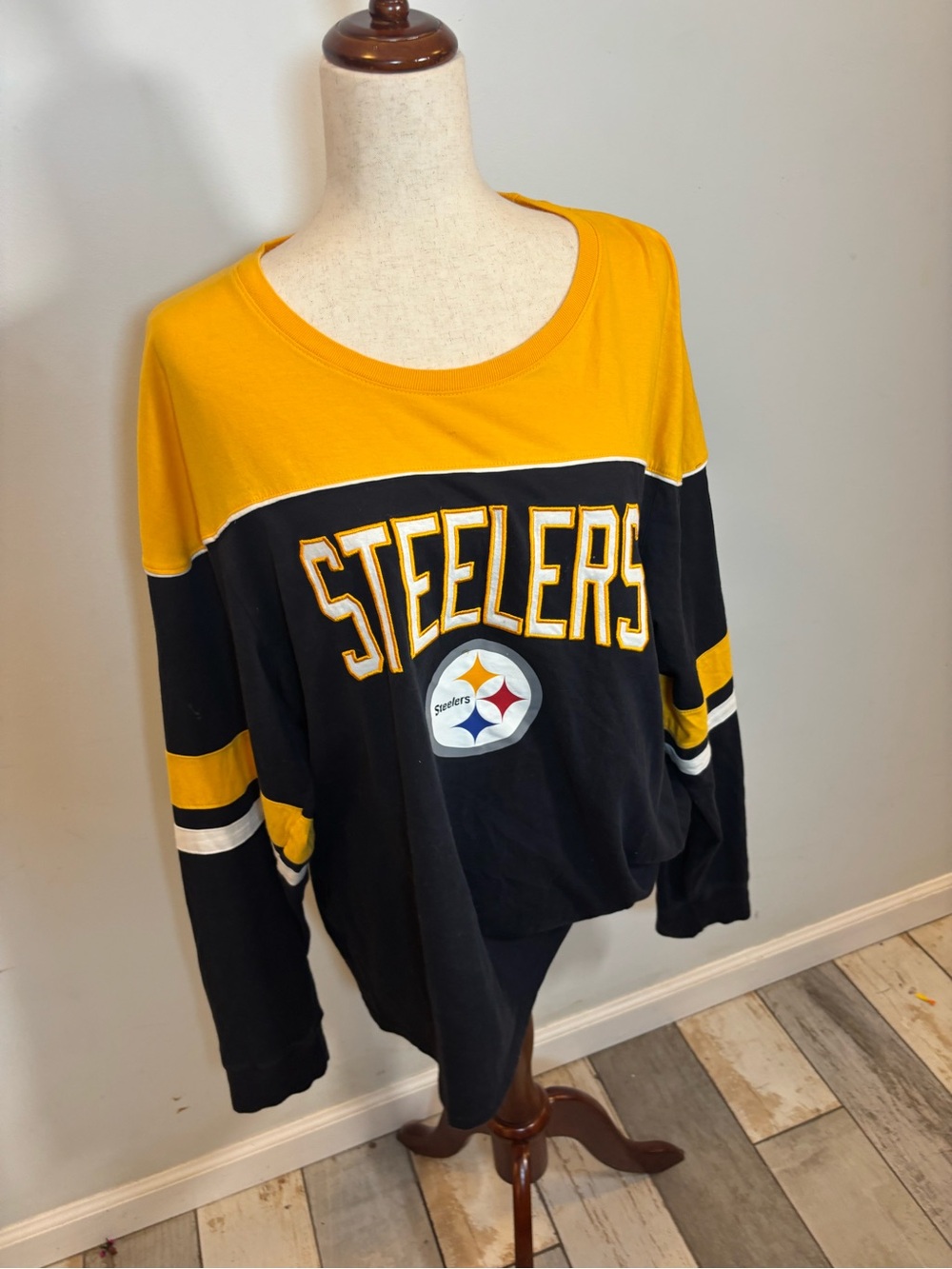 OTS STEELERS COLOR BLOCKSPIRIT JERSEY LONG SLEEVE SIZE XL